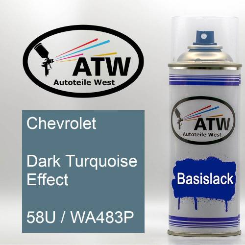 Chevrolet, Dark Turquoise Effect, 58U / WA483P: 400ml Sprühdose, von ATW Autoteile West.